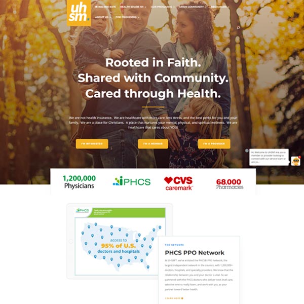 Christian healthcare network. Chatbot lead generation automation and cross-site visitor tracking for a mixed environment website network.